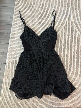 Zimmermann black silk embroidered babydoll mini romper